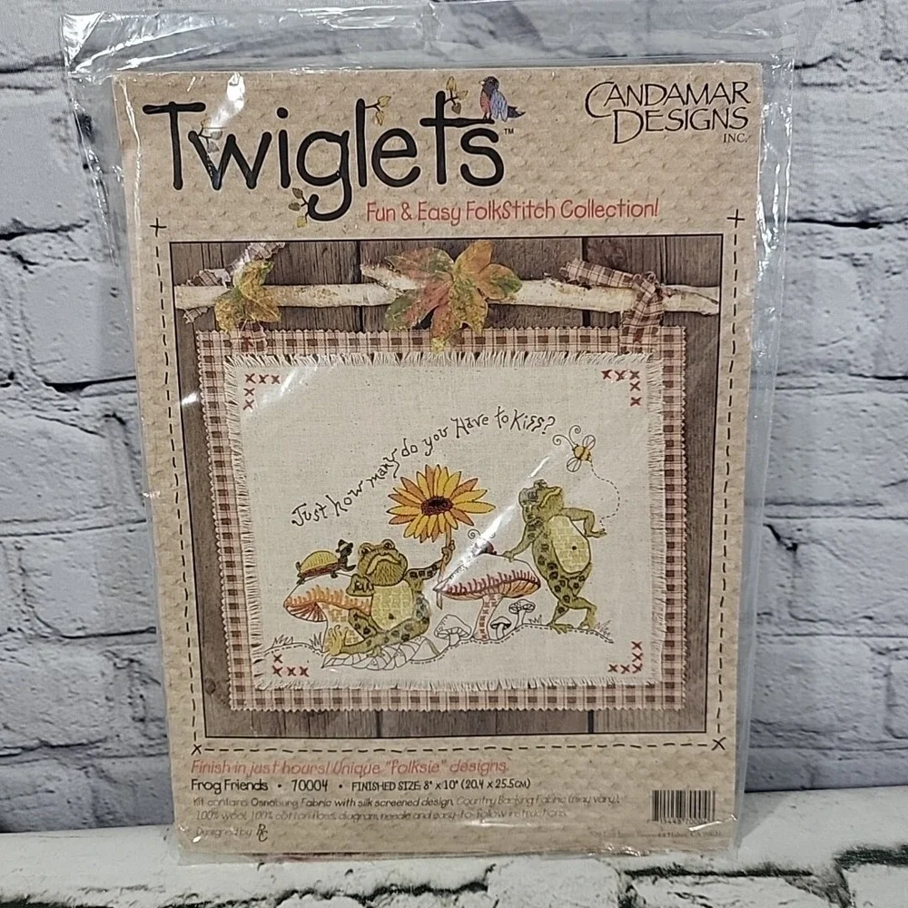 Candamar Designs Twiglets Frog Friends Folkstitch Design Kit‎ 10004 New